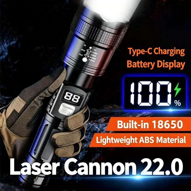 Outdoor Adventure Trips - Zoomable Tactical Laser FlashlightHigh Brightness Long